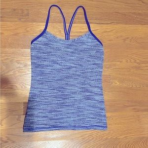 Lululemon Athletica Power Y tank top with shelf bra; EUC lavender striped